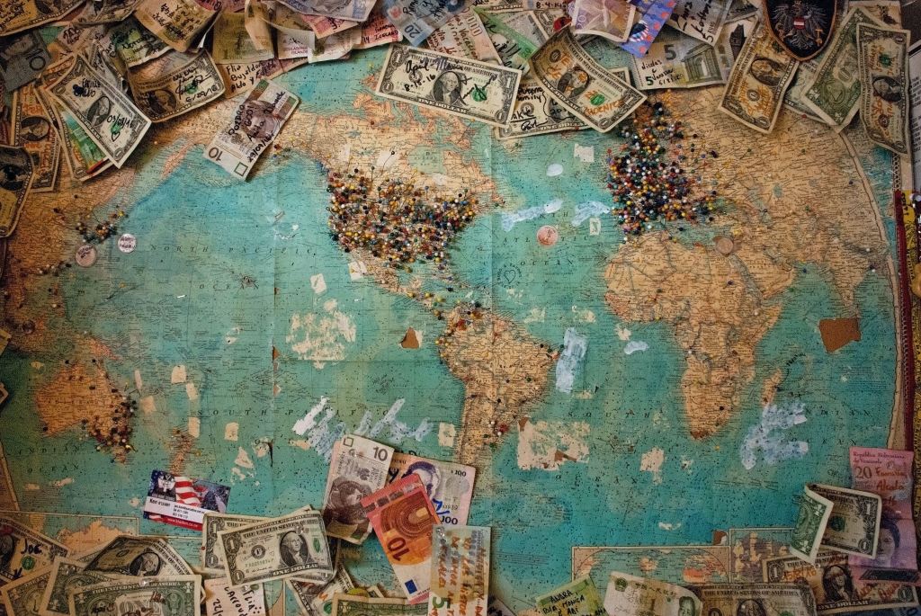 Money on a Map of the World to attract wealth and abundance