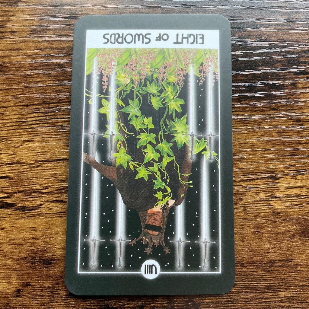 Eight of Swords from the Intuitive Night Goddess Tarot