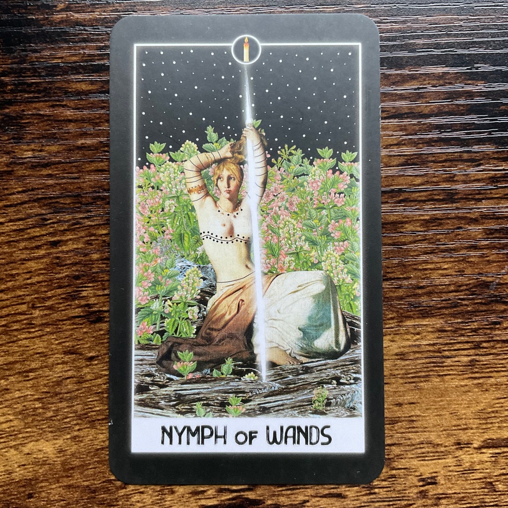 The Nymph of Wands from the Intuitive Night Goddess Tarot