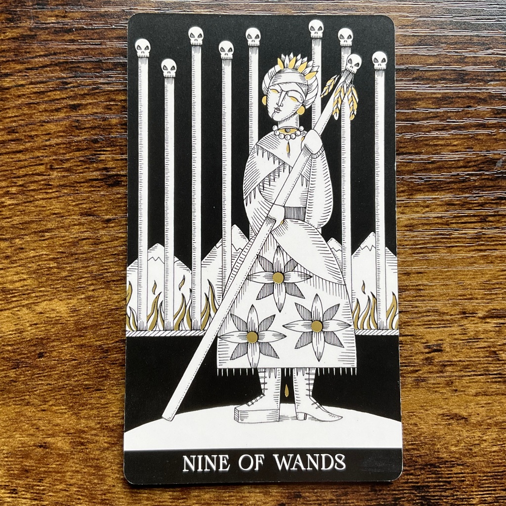Nine of Wands from the Symbolic Soul tarot
