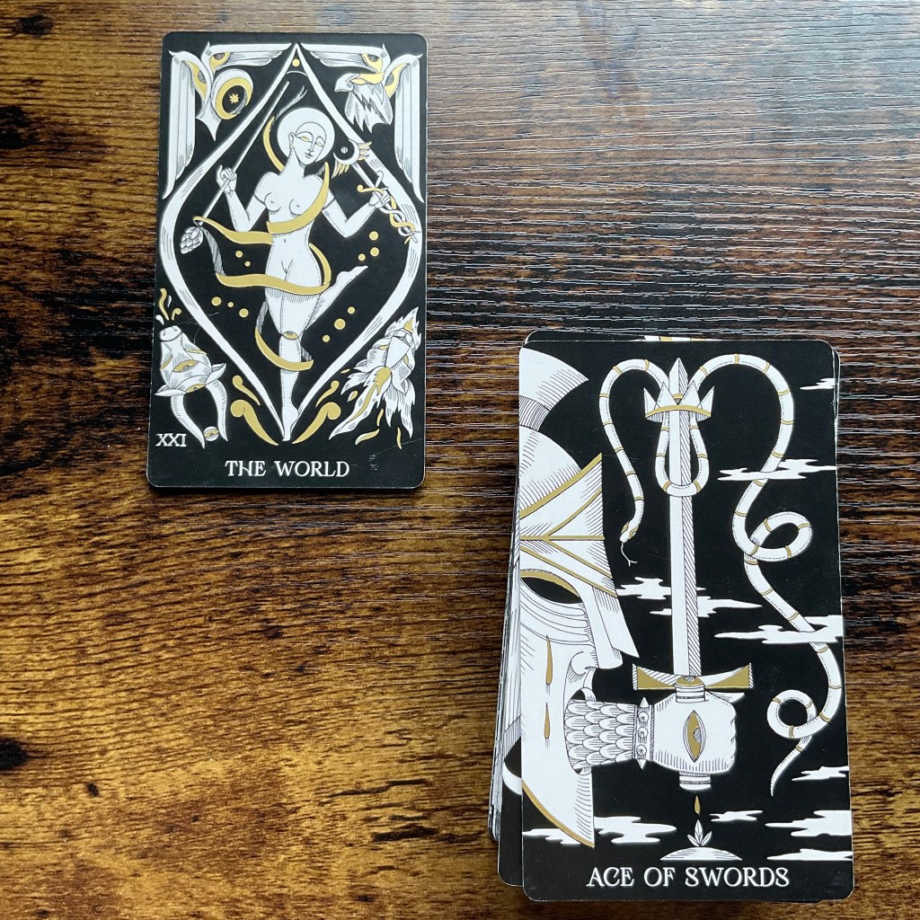 The World with the Ace of Swords from the Symbolic Soul Tarot Deck