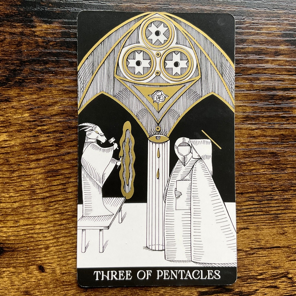 Three of Pentacles from the Symbolic Soul Tarot
