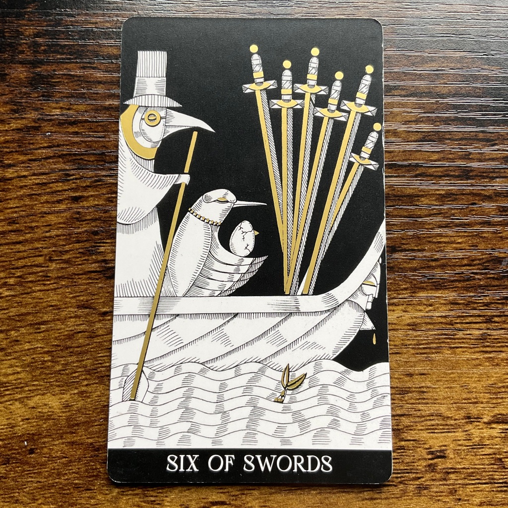 Six of Swords from the Symbolic Soul Tarot