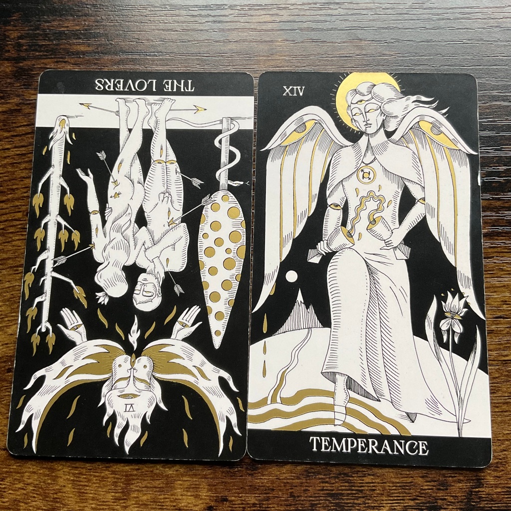 The Lovers and Temperance from the Symbolic Soul Tarot