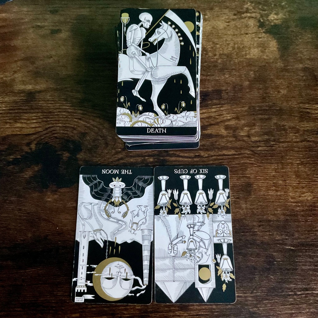 Death, The Moon and The Six of Cups from the Symbolic Soul Tarot