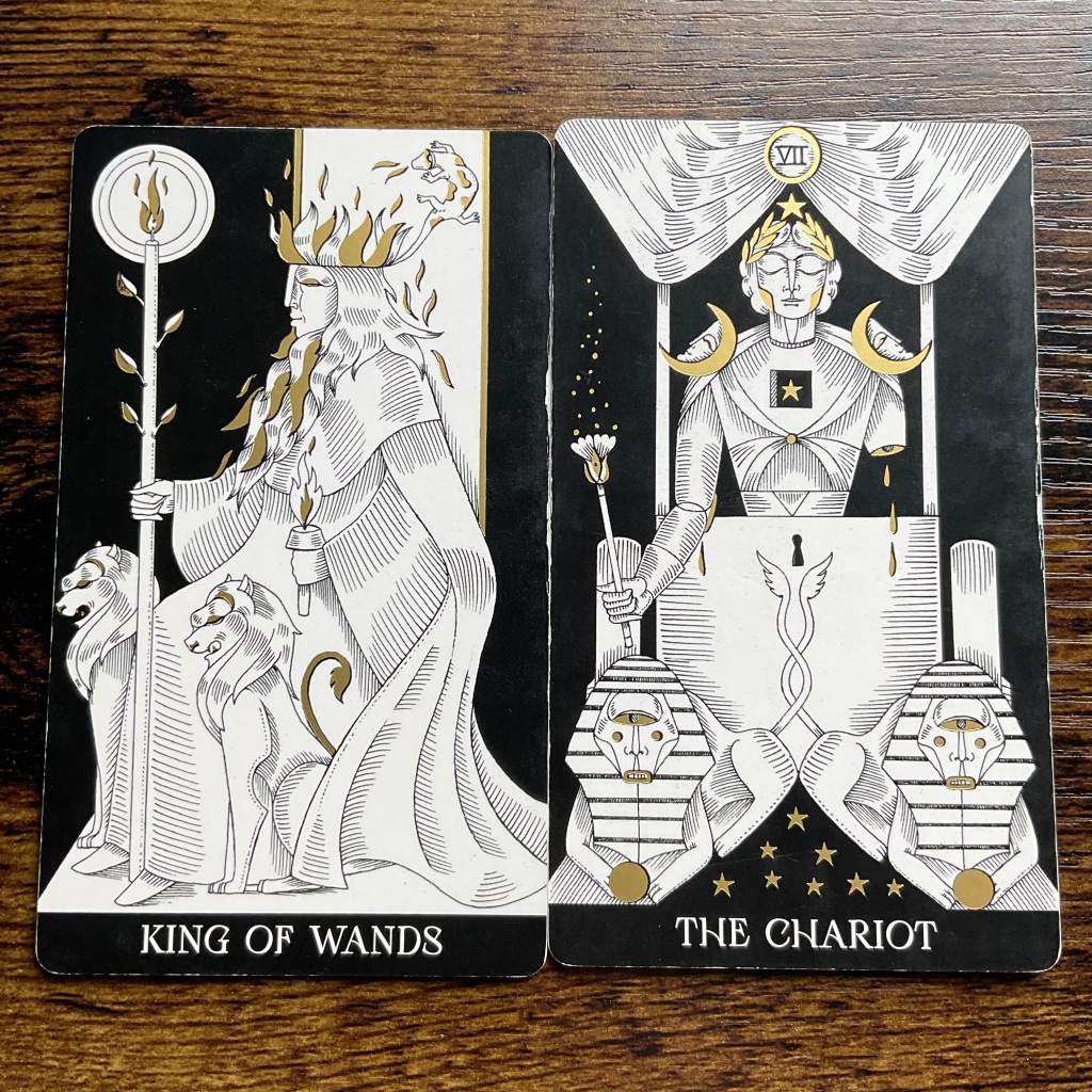 King of Wands and The Chariot from the Symbolic Soul Tarot
