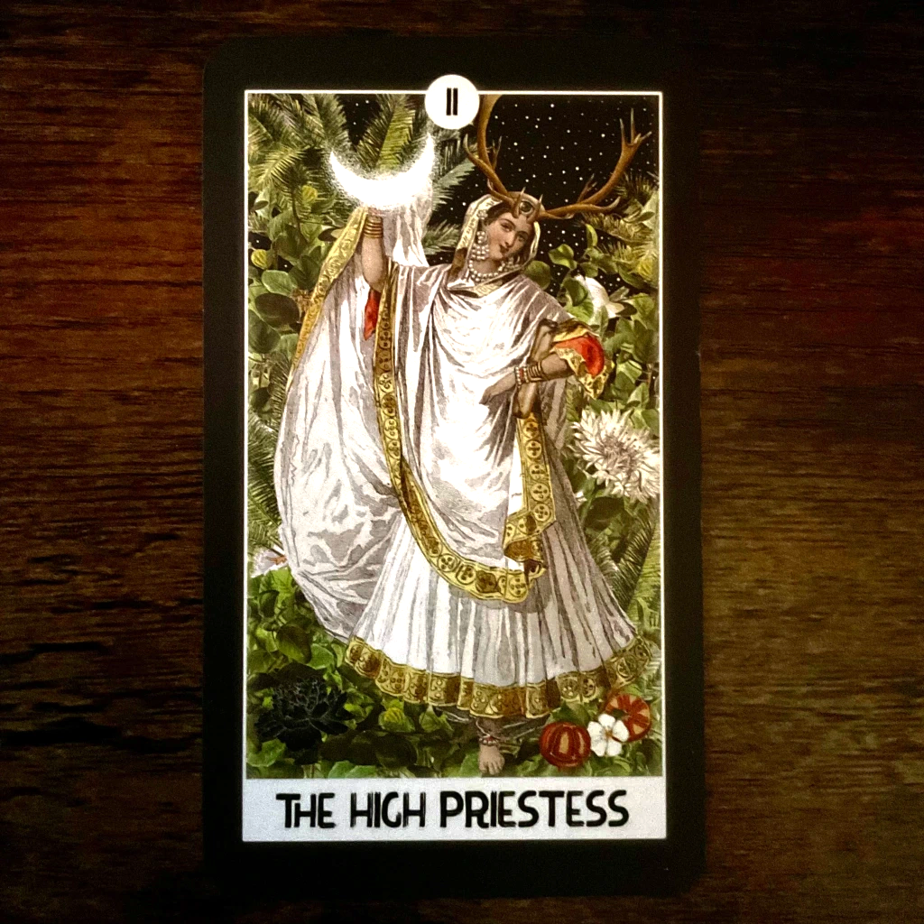The High Priestess from the Intuitive Night Goddess Tarot